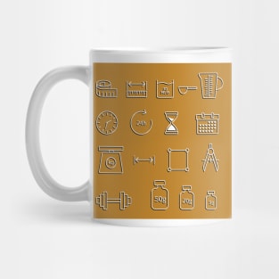 Set of measure included icons line Mug